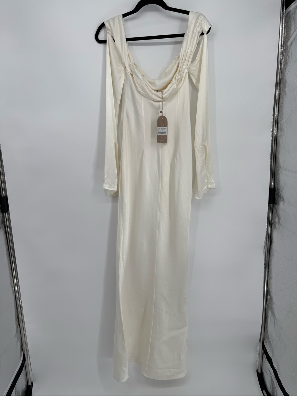 Meshki Giselle off Shoulder Cowl Neck Maxi Dress New